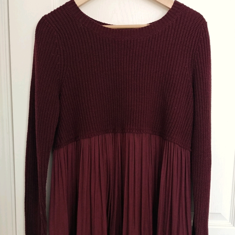 Anthropologie Burgundy Sweater